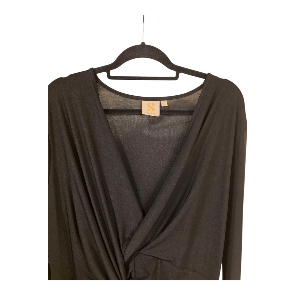 NWT SERENA‎ WILLIAMS Black Twisted Front Dress - Size 2X - Picture 4 of 10